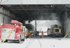 Train fire in Grafton