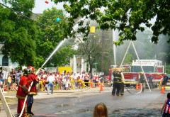 Firefighters water fight at the Vermilion Festival of the Fish